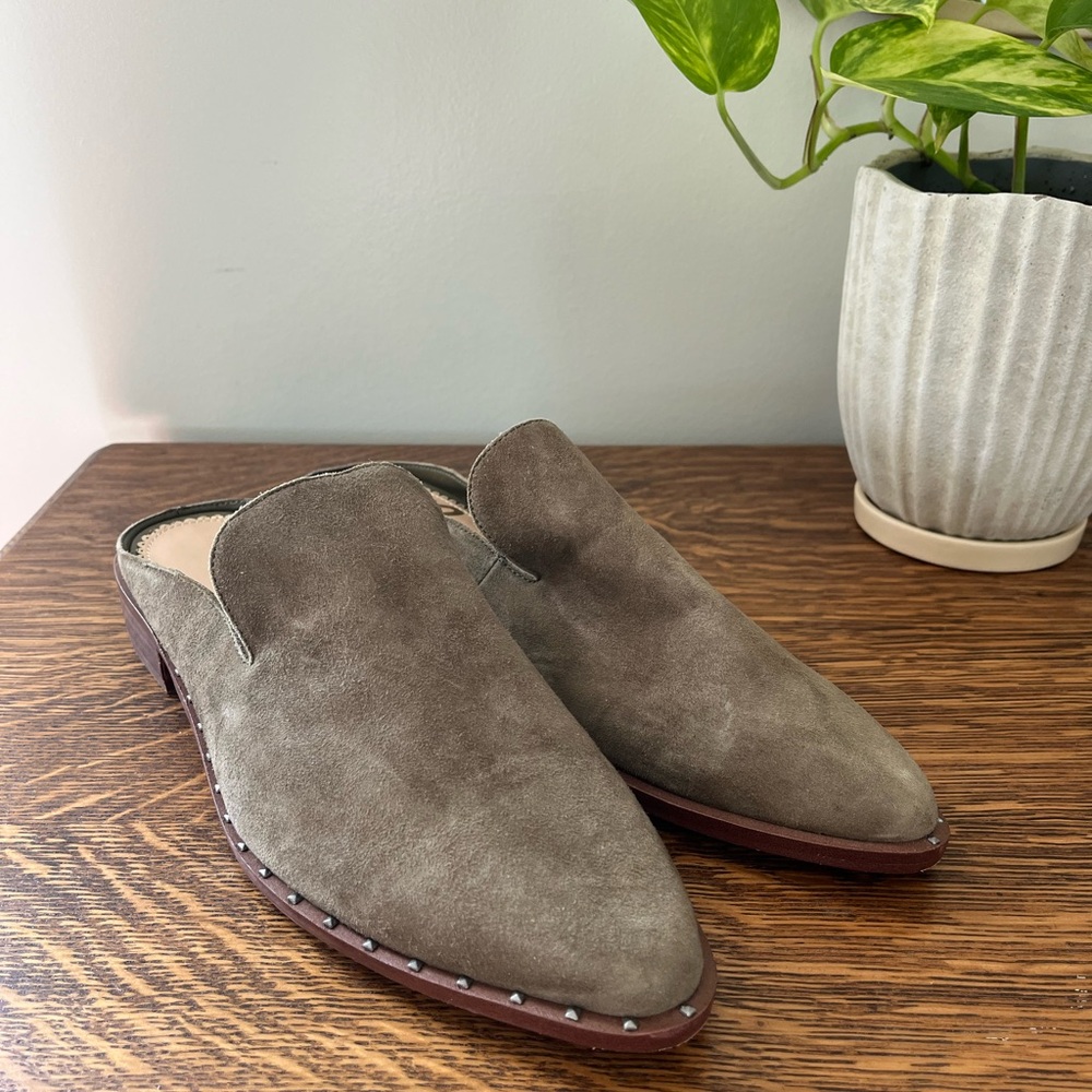 Sam Edelman Olive Green Suede Mules